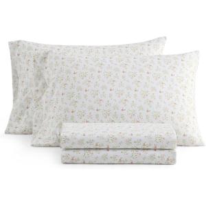 Martha Stewart – Queen Size Sheet Set, Smooth & Lightweight Bedding with Deep Pockets, Fade & Wrinkle Resistant, Bed Sheets with Matching Pillowcases (Ditsy Floral Pink)(Ditsy Floral Pink)