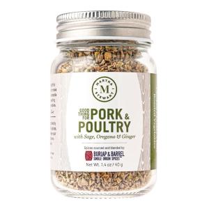Martha Stewart 7-Spice Gift Set – 7 Single Origin Spices including Martha’s Pork & Poultry Seasoning – single origin herbs and spices from Burlap & Barrel. Includes Cinnamon, Vanilla, & More – 7 Full Size Jars(Pork & Poultry Glass Jar)