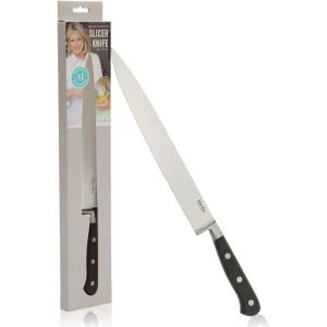 Martha Stewart Carverton 6″ Cleaver Knife, High Carbon Stainless Steel Kitchen Knives w/Black Triple Riveted Handle(Stainless Steel / Black Slicer)