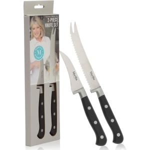 Martha Stewart Carverton 6″ Cleaver Knife, High Carbon Stainless Steel Kitchen Knives w/Black Triple Riveted Handle(Stainless Steel / Black Tomato & Bird’s Beak)