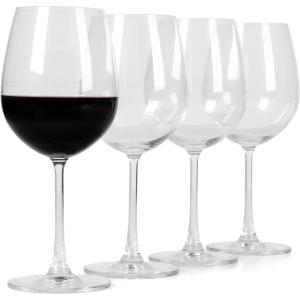 Martha Stewart Farrow 18 OZ Large Stemless 4 Pack Multipurpose Wine Glasses Set for Red or White Wine(20oz Red Wine Glass (4-pack))