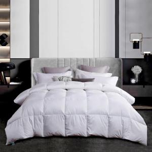 Martha Stewart White Down Feather Comforter Queen Size – 600 Fill Power 100% Cotton Down Duvet Insert, Made in USA, All Season Medium Warmth Comforter with Corner Loops – 90″ x 90″(White/All Season)
