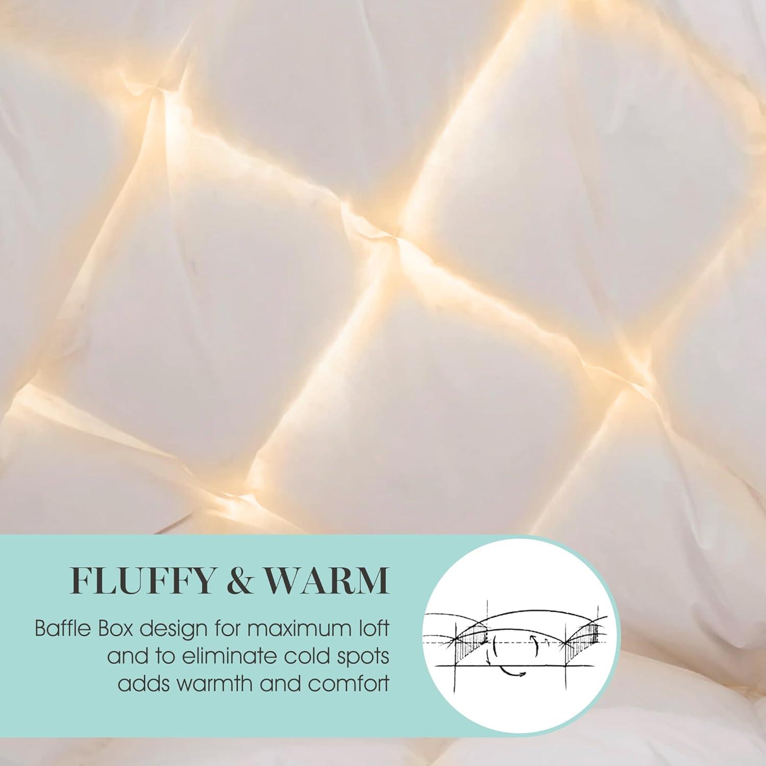 imageMartha Stewart 240 Thread Count White Goose Down and Feather Comforter All Season Warmth Duvet Insert with Corner Tabs Made in USA King SizeKing