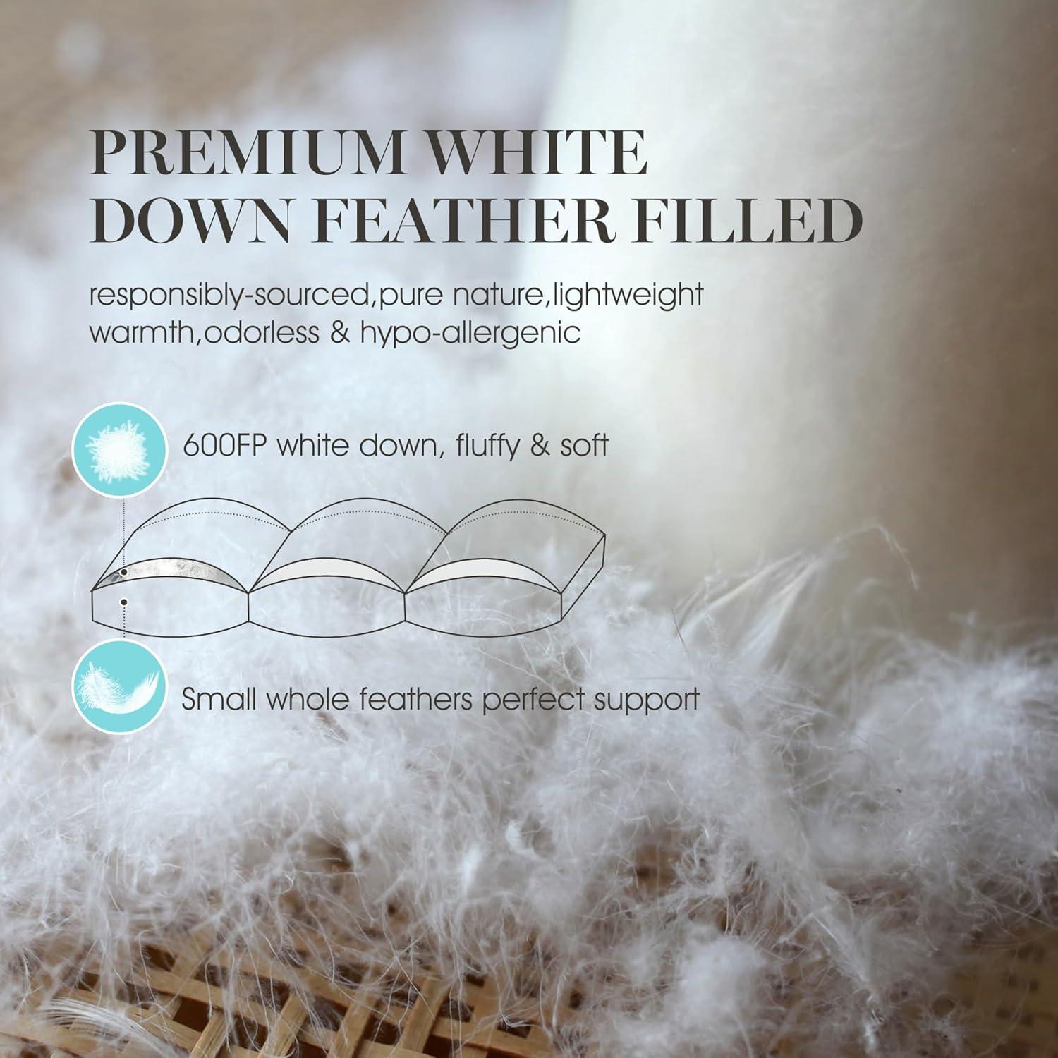 imageMartha Stewart 3 Inch White Down Feather Mattress Topper Full Size Fluffy White Feather Bed Topper 100 Cotton Cover Fabric Ultra Soft Pillow Top Featherbed for Bedroom 54 x 75Queen