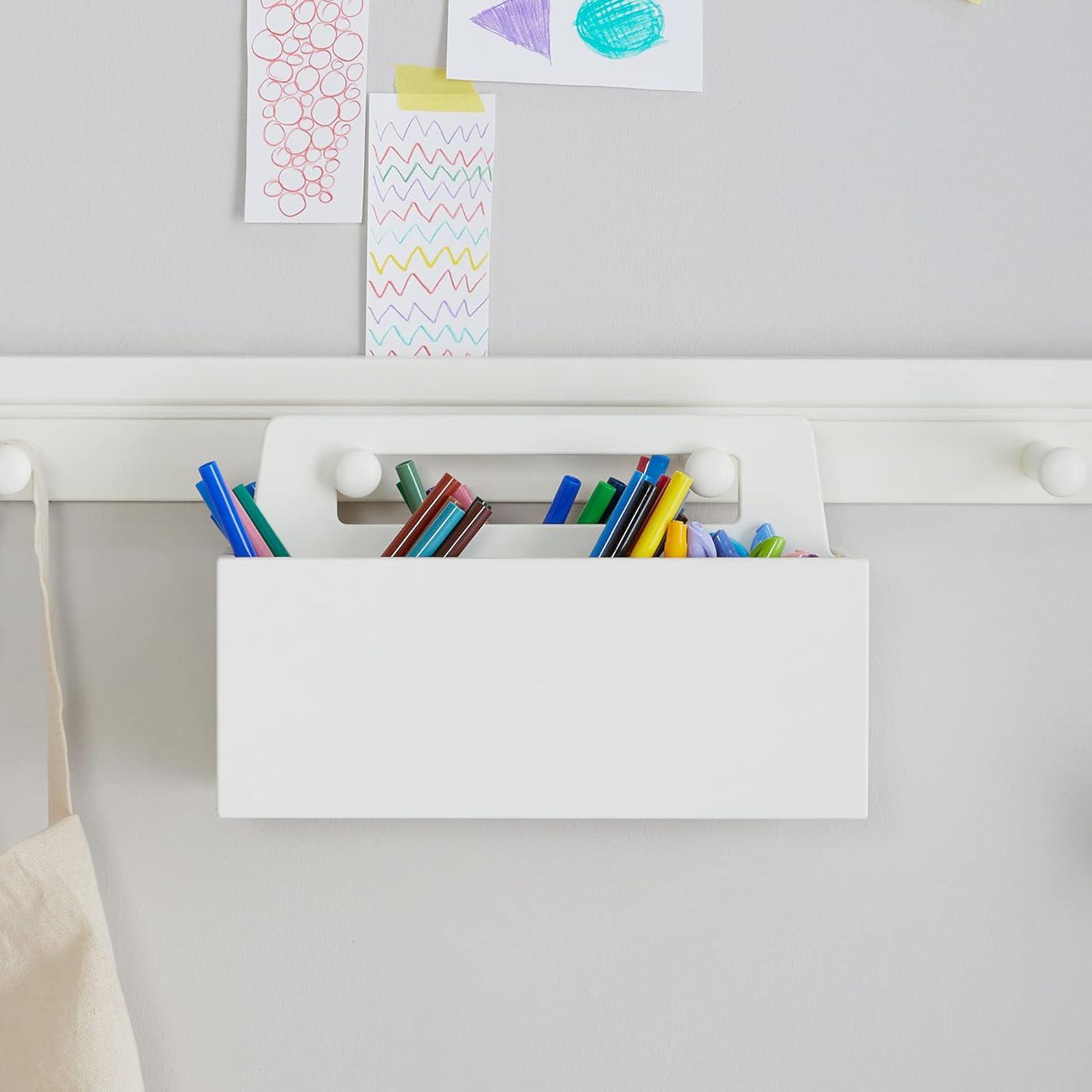 imageMartha Stewart Crafting Kids Wall Caddy Linen White Arts and Crafts Supply Storage Lightweight Wooden CaddyLinen White