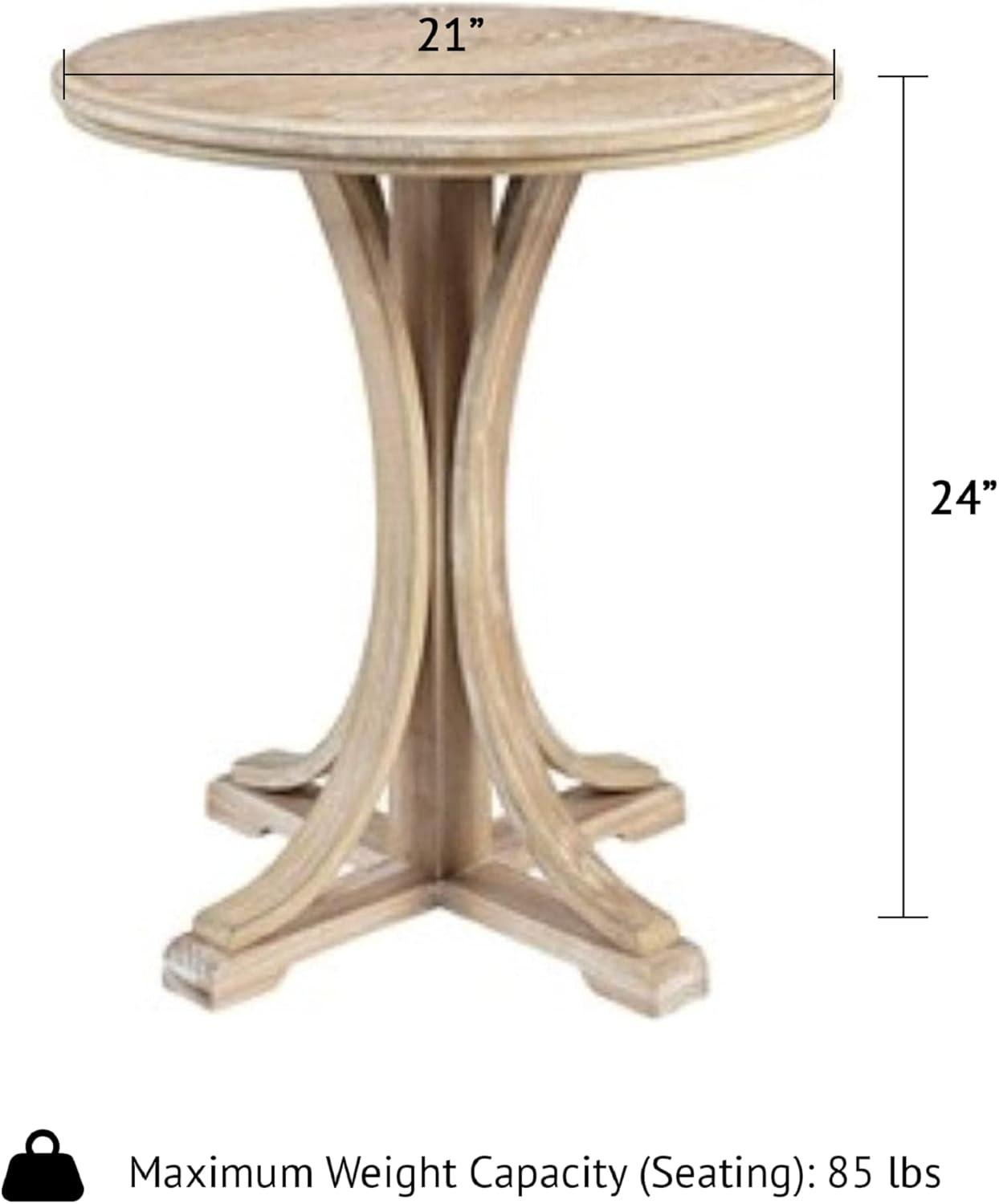 imageMartha Stewart Fatima Accent Tables Modern MidCentury Rustic Pedestal Design Round Tabletop Living Room Furniture Occasional Piece Dia 21 X 24 Wheat