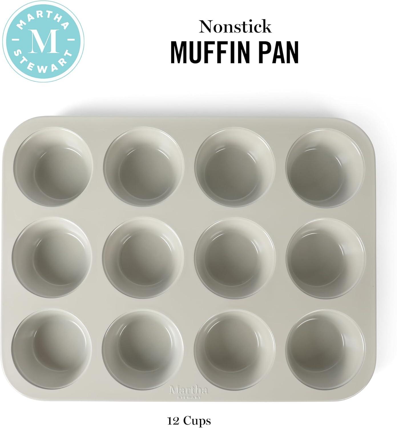 imageMartha Stewart Gallen 9Inch Nonstick Carbon Steel Loaf Pan Teal Durable Bakeware for Even Baking and Easy ReleaseCool Gray
