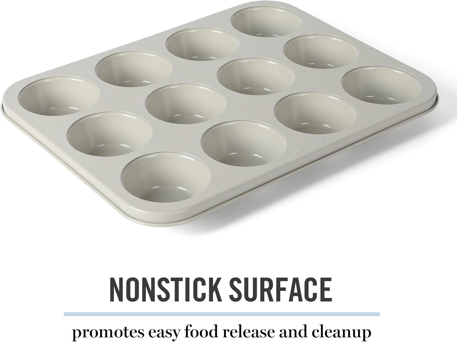 imageMartha Stewart Gallen 9Inch Nonstick Carbon Steel Loaf Pan Teal Durable Bakeware for Even Baking and Easy ReleaseCool Gray