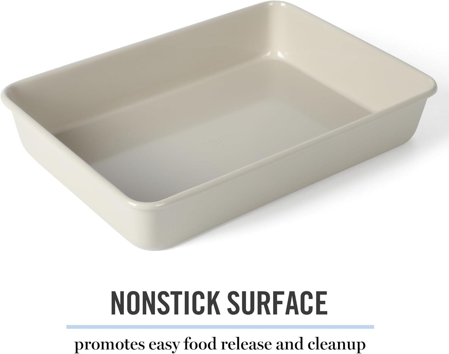 imageMartha Stewart Gallen 9Inch Nonstick Carbon Steel Loaf Pan Teal Durable Bakeware for Even Baking and Easy ReleaseCool Gray