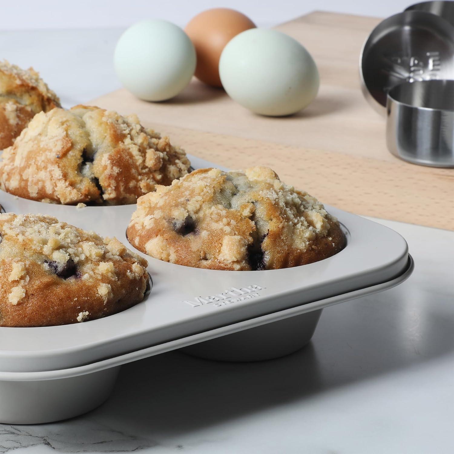 imageMartha Stewart Gallen 9Inch Nonstick Carbon Steel Loaf Pan Teal Durable Bakeware for Even Baking and Easy ReleaseCool Gray