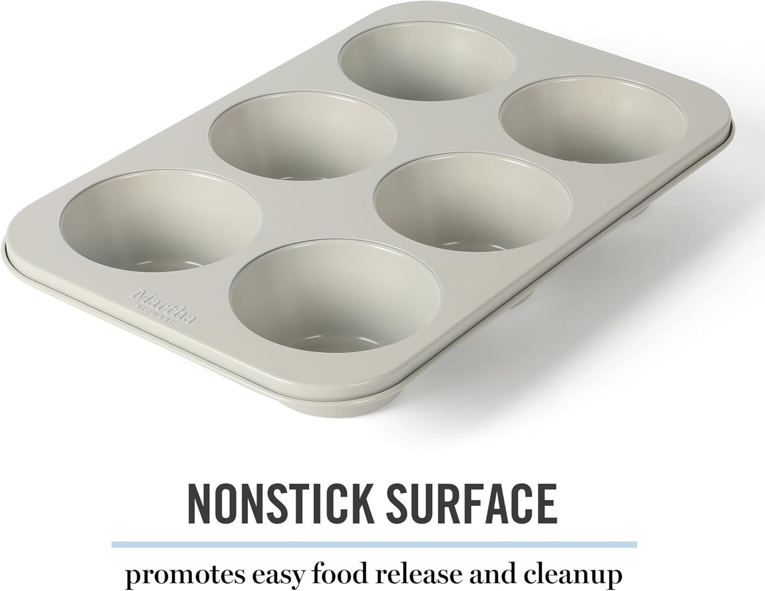 imageMartha Stewart Gallen 9Inch Nonstick Carbon Steel Loaf Pan Teal Durable Bakeware for Even Baking and Easy ReleaseCool Gray