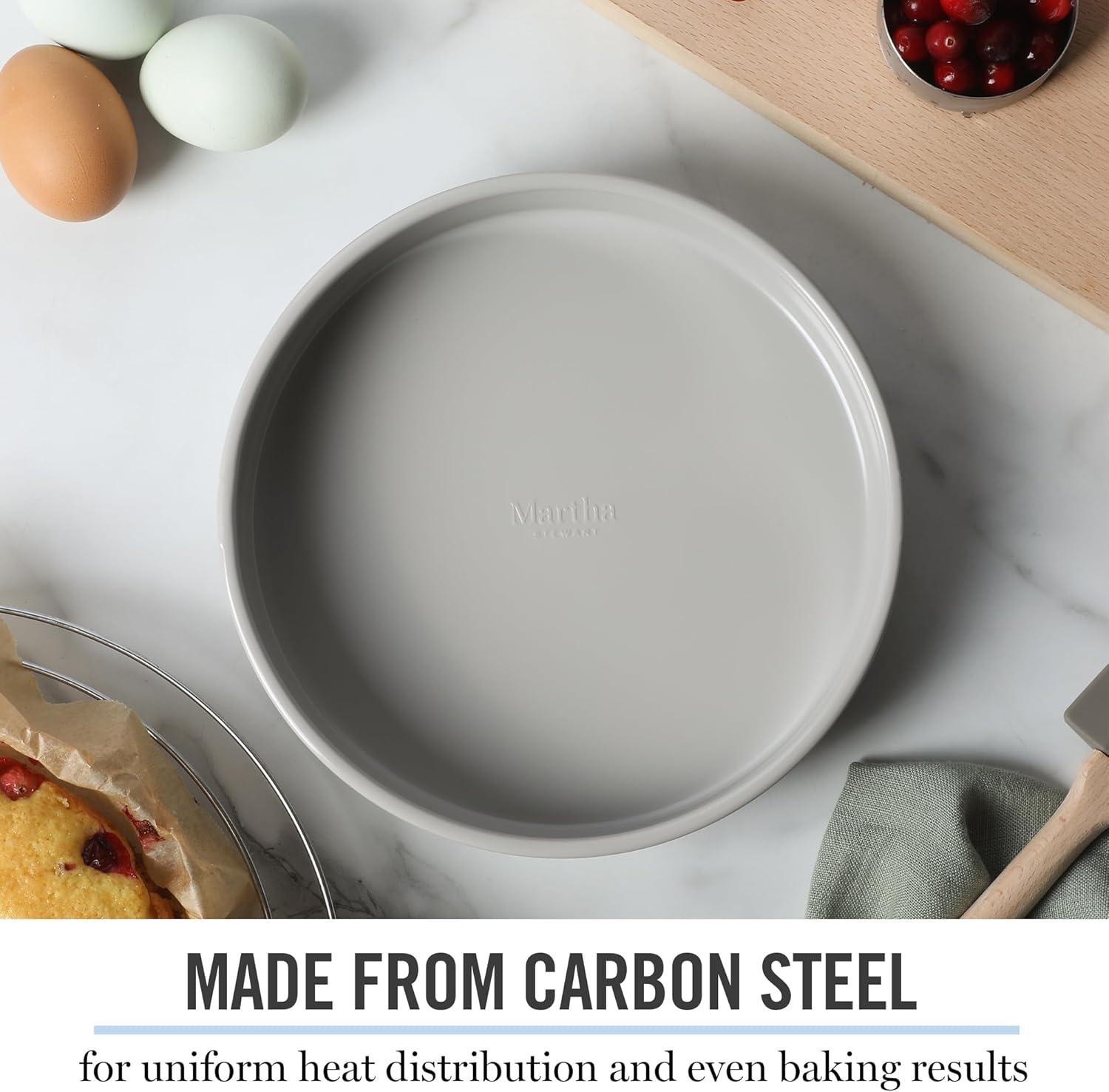 imageMartha Stewart Gallen 9Inch Nonstick Carbon Steel Loaf Pan Teal Durable Bakeware for Even Baking and Easy ReleaseCool Gray