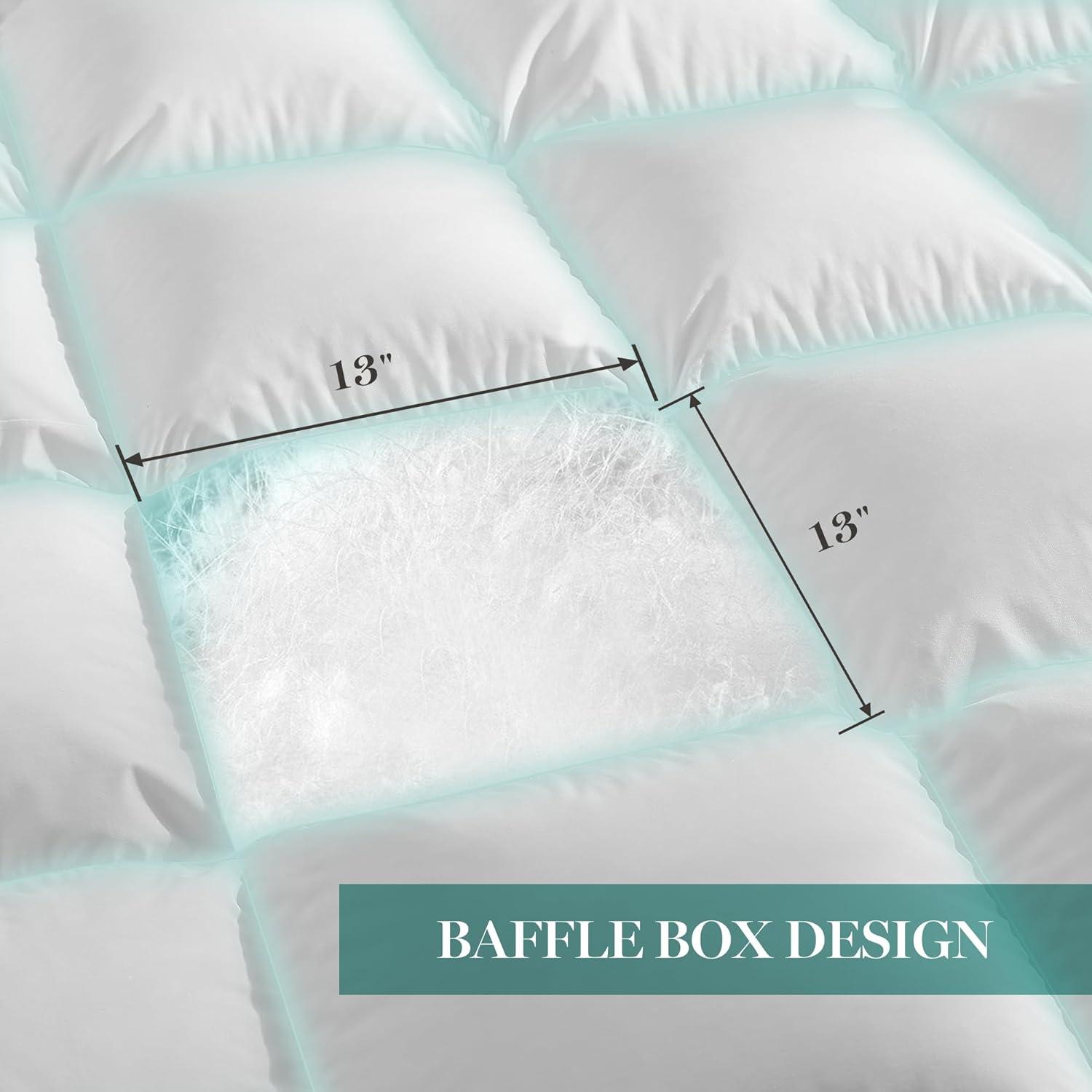 imageMartha Stewart Goose Feather Down Fiber Cotton Comforter Queen Size Feather Duvet Insert Queen Hotel Collection Hypoallergenic Comforter 50oz Light Warmth 90 x 90 Inch White