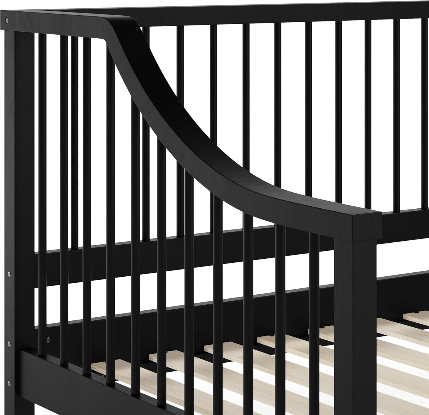 imageMartha Stewart Neely Platform Daybed with Wood Spindles Solid Wood Frame No Box Spring Needed Twin Size GrayBlack