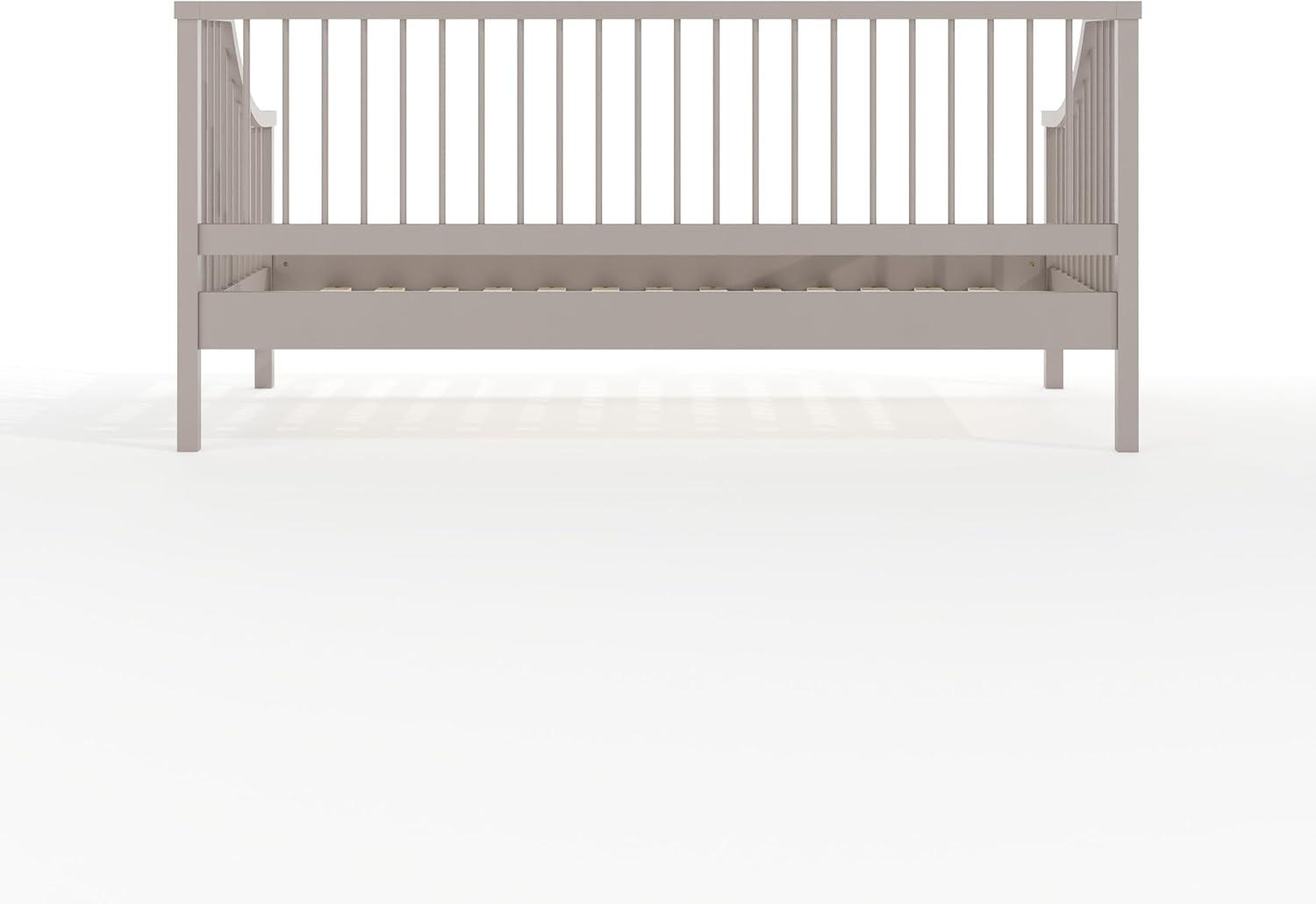 imageMartha Stewart Neely Platform Daybed with Wood Spindles Solid Wood Frame No Box Spring Needed Twin Size GrayGrey