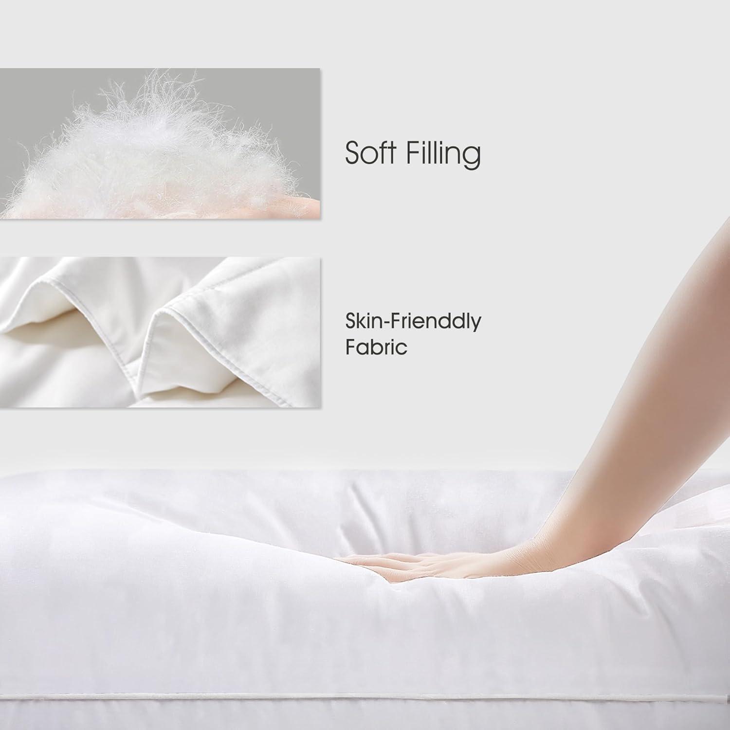 imageMartha Stewart Tencel LyocellCotton Blend White Feather Down Pillow Medium Firm2 PackKing Size Bed Pillow 2 CountJumbo
