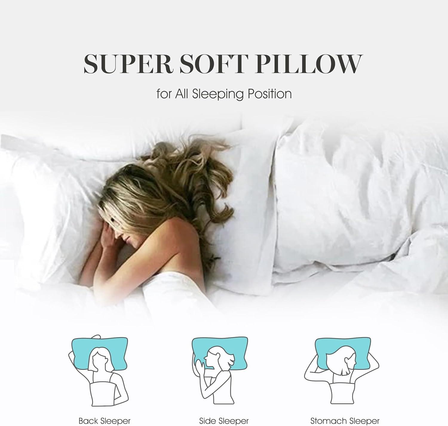 imageMartha Stewart Tencel LyocellCotton Blend White Feather Down Pillow Medium Firm2 PackKing Size Bed Pillow 2 CountJumbo