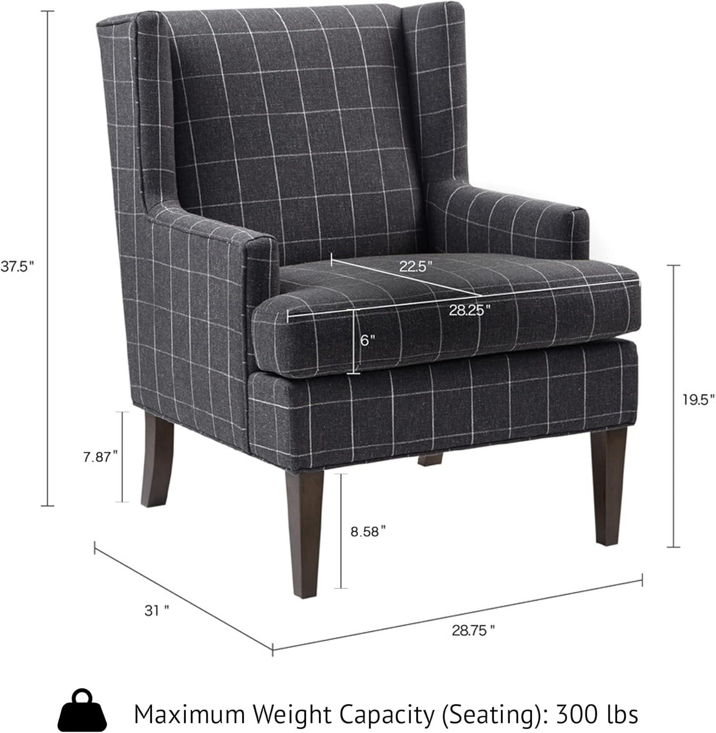 imageMartha Stewart Upholsterd Accent Chair Living Room Furniture Modern Design Leisurely Resting Comfortable Foam Seat Cushion Bedroom Lounge Sophisticated 2875 W x 31 D x 375 H CharcoalCharcoal