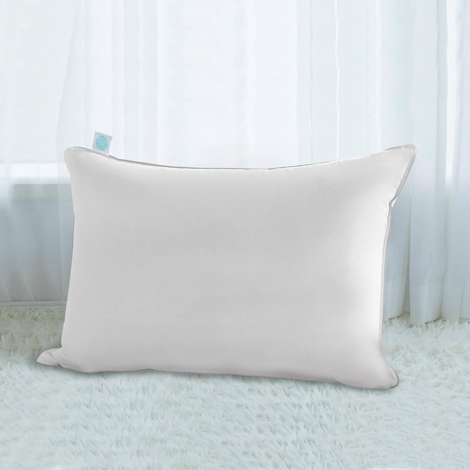 imageMartha Stewart White Down Pillows 600 Fill Power Luxury Hotel Bed Pillow Cooling Breathable Sleeping Pillows Made in USAKingSet of 1 Pack