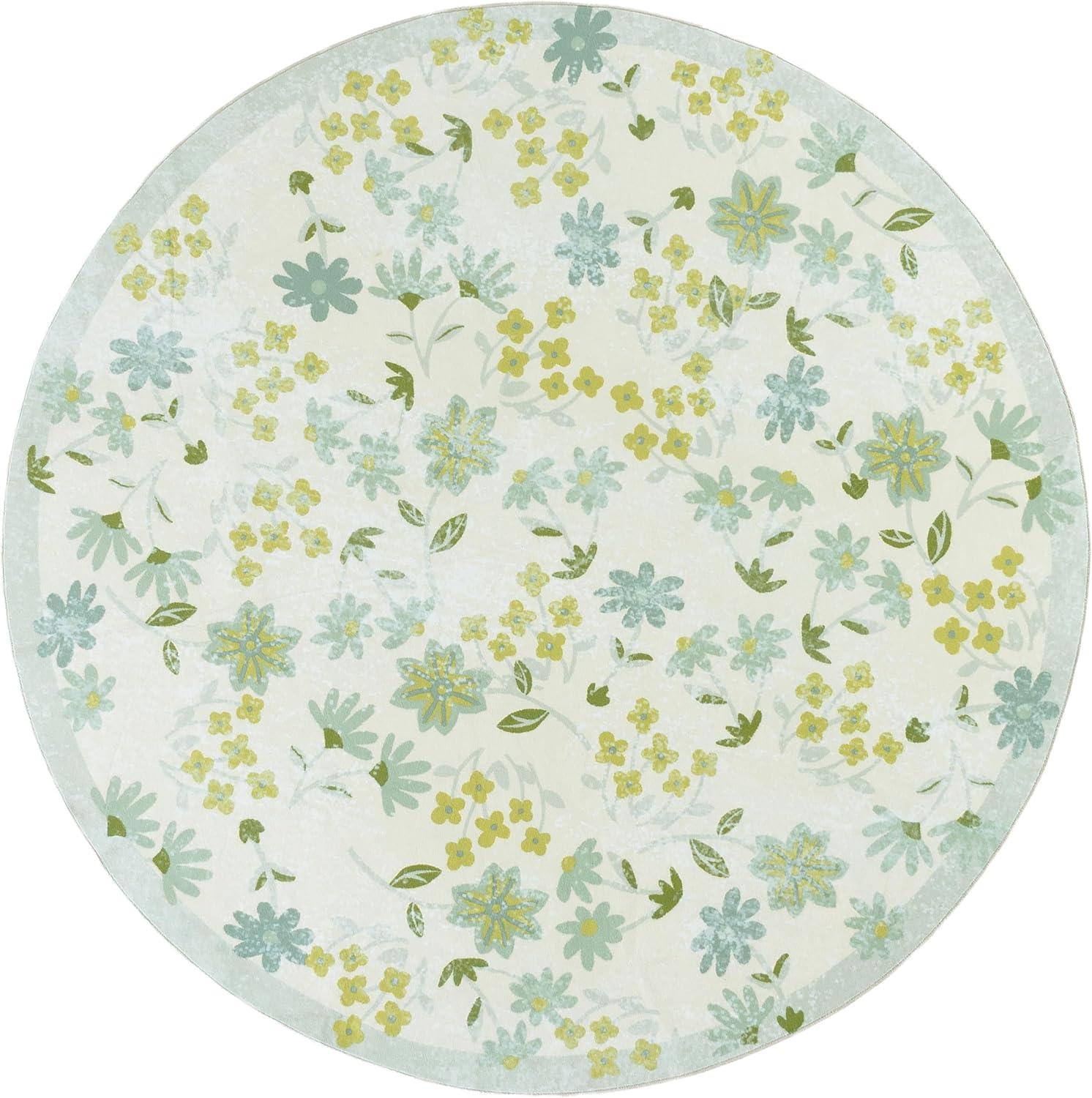 imageMartha Stewart x SAFAVIEH Machine Washable Area Rug Collection 5 x 8 Beige amp Light Green Slip Resistant amp Easy Cleaning Ideal for Ideal for Living Room Bedroom Dining Space MSRW189BBeigeLight Green