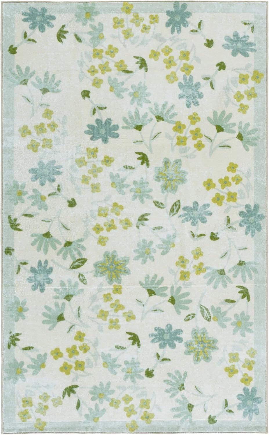 imageMartha Stewart x SAFAVIEH Machine Washable Area Rug Collection 5 x 8 Beige amp Light Green Slip Resistant amp Easy Cleaning Ideal for Ideal for Living Room Bedroom Dining Space MSRW189BBeigeLight Green
