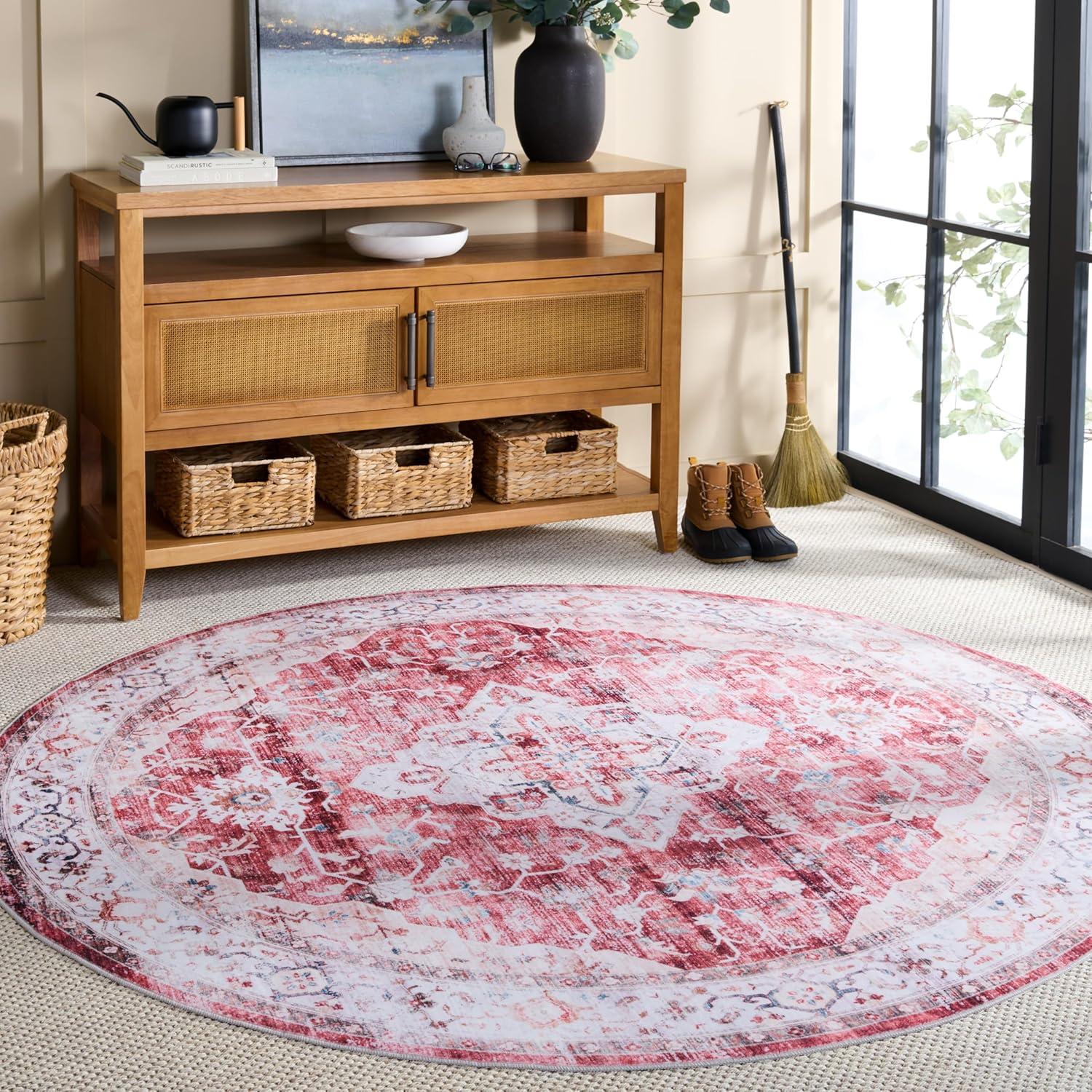 imageMartha Stewart x SAFAVIEH Machine Washable Area Rug Collection 5 x 8 Rust amp Gold Slip Resistant amp Easy Cleaning Ideal for Ideal for Living Room Bedroom Dining Space MSRW156QRustGold