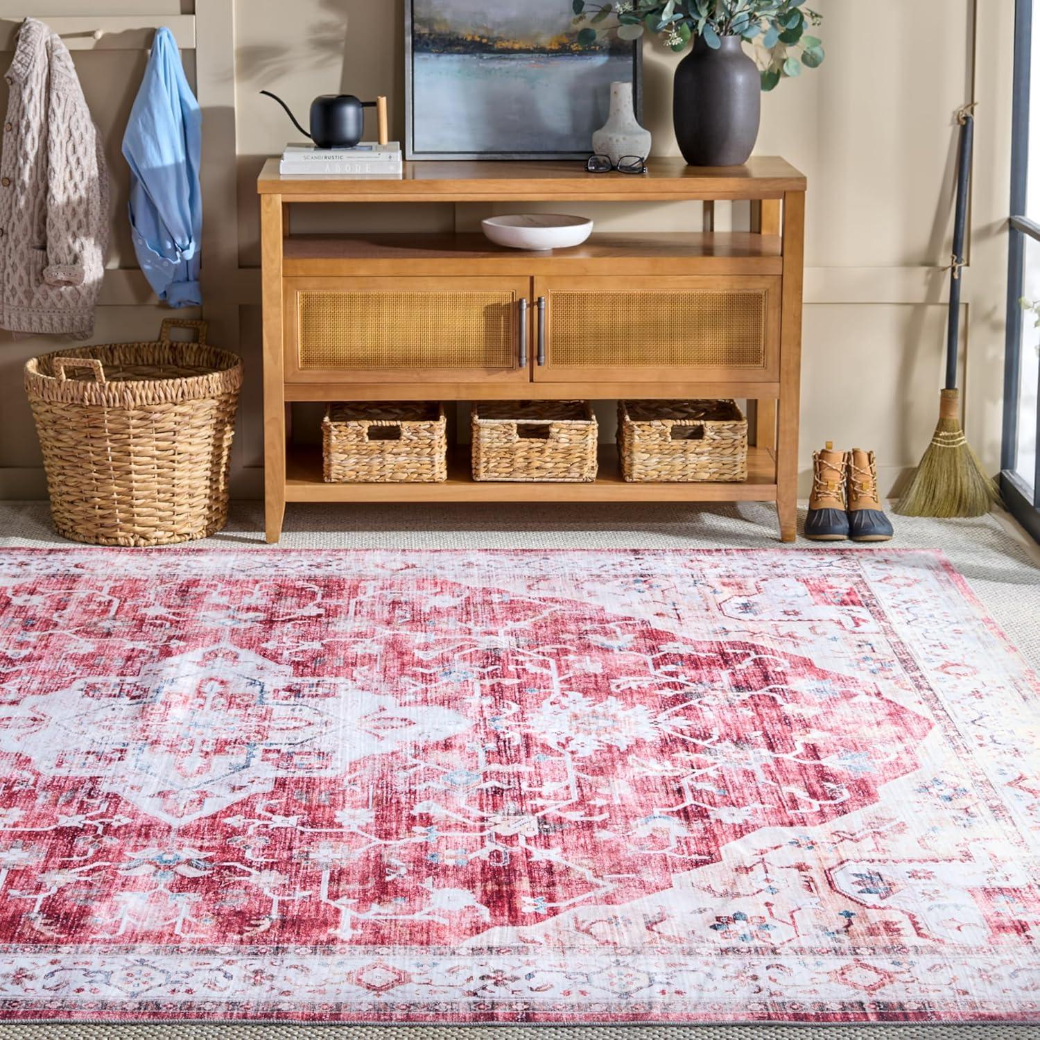imageMartha Stewart x SAFAVIEH Machine Washable Area Rug Collection 5 x 8 Rust amp Gold Slip Resistant amp Easy Cleaning Ideal for Ideal for Living Room Bedroom Dining Space MSRW156QRustGold