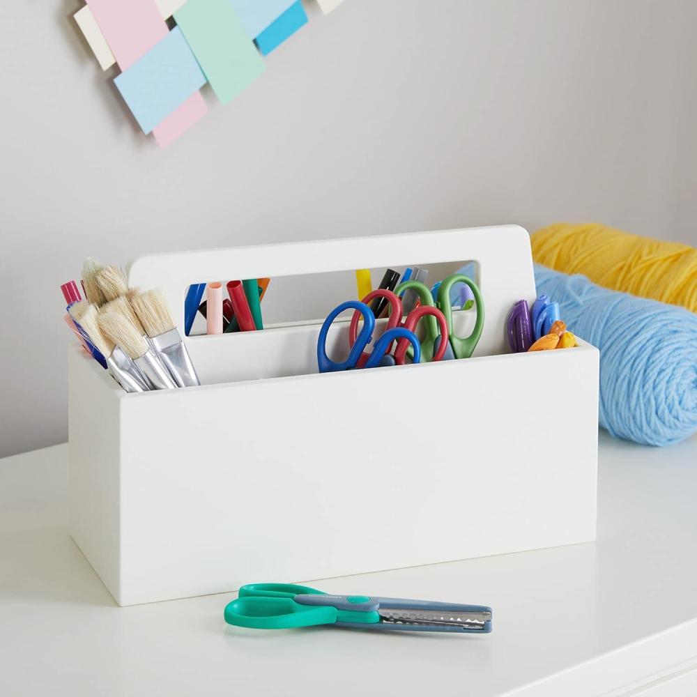 imageMartha Stewart Crafting Kids Wall Caddy Linen White Arts and Crafts Supply Storage Lightweight Wooden CaddyLinen White