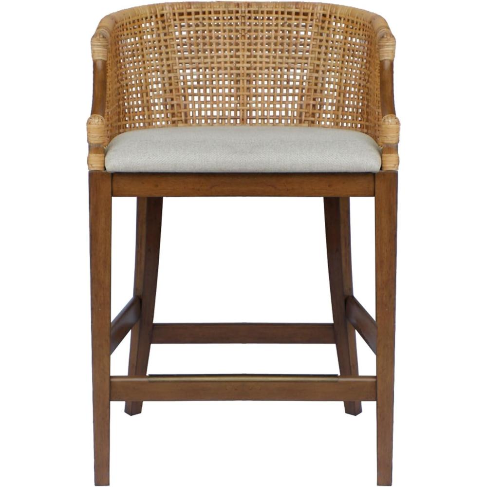 imageMartha Stewart Farmhouse Counter Height Bar Stools Handcrafted Rattan Counter Height Stools Kickplate Footrest for Kitchen Island Upholstered Dining Room Chairs Furniture Home Bar Natural PlayaNatural