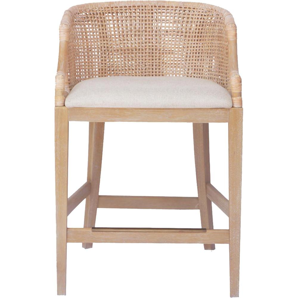 imageMartha Stewart Farmhouse Counter Height Bar Stools Handcrafted Rattan Counter Height Stools Kickplate Footrest for Kitchen Island Upholstered Dining Room Chairs Furniture Home Bar Natural PlayaNatural Whitewash