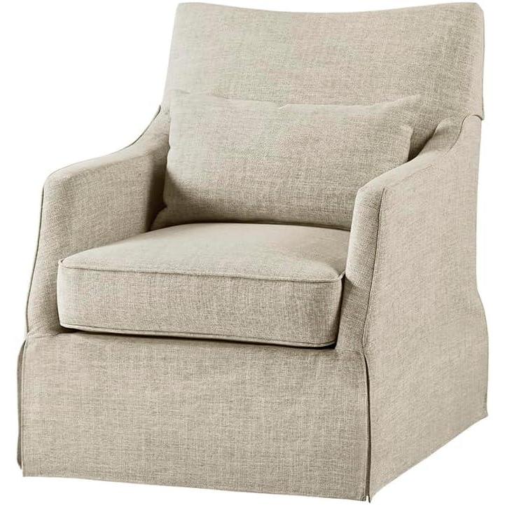imageMartha Stewart London Swivel Chair Solid Wood amp Plywood Skirted Metal Base Accent Armchair Lumbar Pillow Modern Classic Family Room Sofa Furniture Bedroom Lounge 28X315X3525 Light BlueBeige Multi