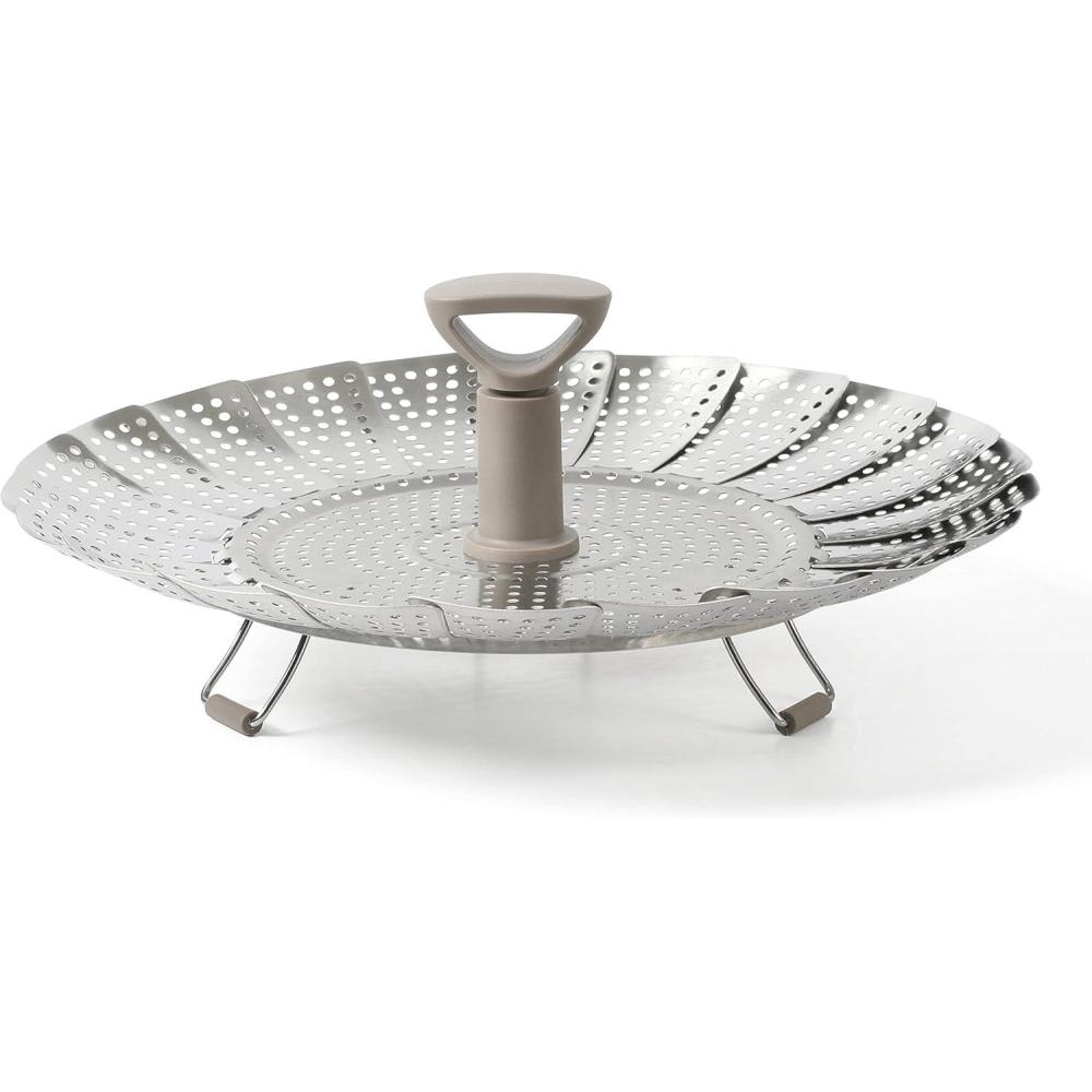 imageMartha Stewart Richburn 106Inch Telescopic Folding Steamer Insert with Nylon Handle  Mirror Finish Durable Stainless Steel Vegetable and Food SteamerSteamer Insert 106 Pack of 6