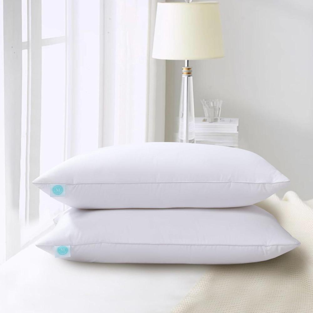 imageMartha Stewart Tencel LyocellCotton Blend White Feather Down Pillow Medium Firm2 PackKing Size Bed Pillow 2 CountKing