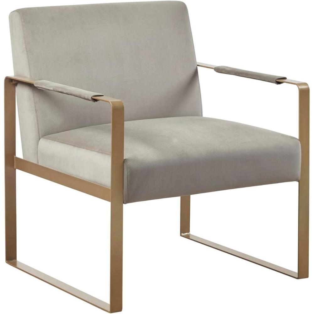 imageMartha Stewart Upholsterd Accent Chair Living Room FurnitureModern Design Comfortable Foam Seat Cushion Bedroom Lounge Sophisticated Finished Sturdy Frame 285 W x 29 D x 325 H TaupeGoldTaupe
