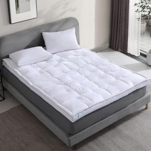 Martha Stewart 3 Inch White Down Feather Mattress Topper – Twin Size Fluffy White Feather Bed Topper 100% Cotton Cover Fabric Ultra Soft Pillow Top Featherbed for Bedroom（39″ x 75″）(Queen)