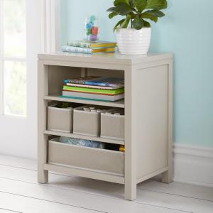 Martha Stewart Crafting Kids’ Open Storage – Gray: Wooden Shelving with Bins for Art Supplies, Single-Sided Organization with Compartments(Grey)