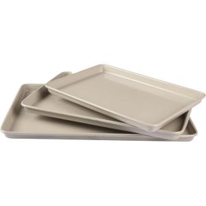 Martha Stewart Gallen 9-Inch Nonstick Carbon Steel Loaf Pan – Teal, Durable Bakeware for Even Baking and Easy Release(Taupe (Set))