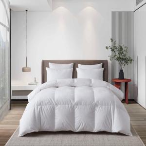 Martha Stewart Tencel™ Lyocell Cotton Blend Hungarian White Goose Down Feather Comforter King Size-750 Fill Power All Seasons Warmth Lightweight Duvet Insert Made in USA, 106″ x 90″(King)