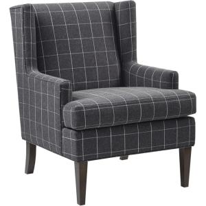 Martha Stewart Upholsterd Accent Chair Living Room Furniture – Modern Design, Leisurely Resting, Comfortable Foam Seat Cushion Bedroom Lounge, Sophisticated, 28.75″ W x 31″ D x 37.5″ H, Charcoal(Charcoal)