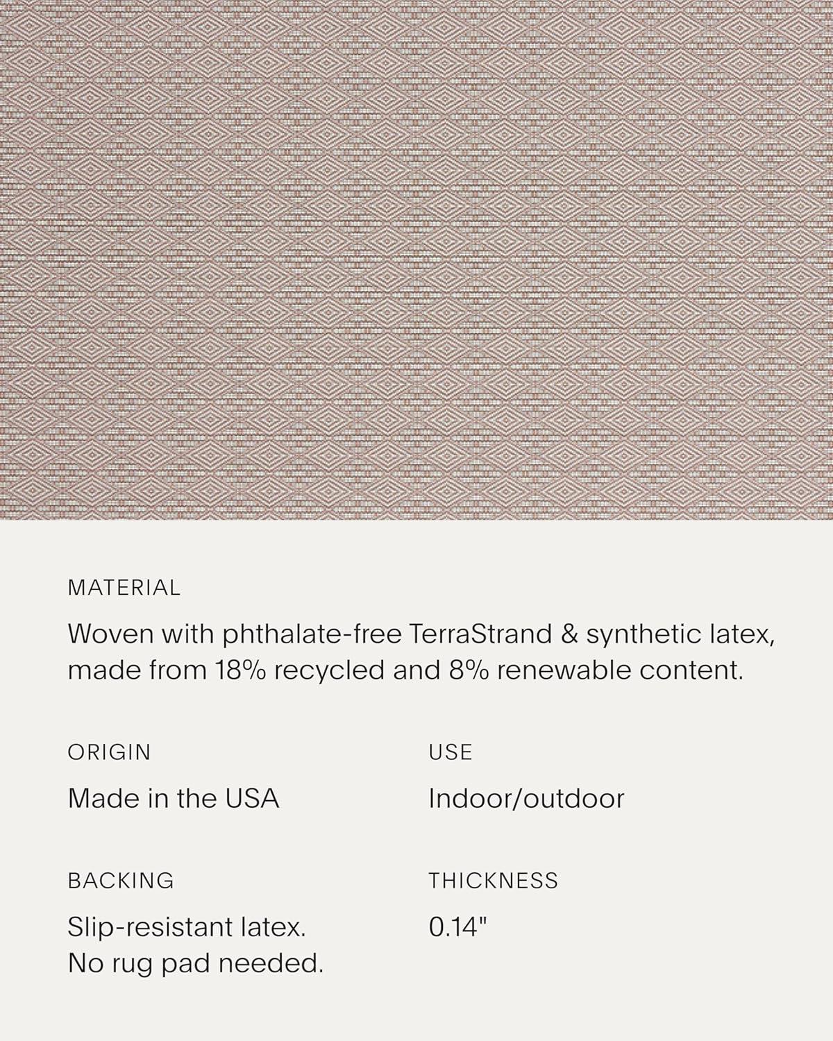 imageChilewich Martha by Martha Stewart Boxwood Rug in Abalone 23 x 36 Easy Care Premium IndoorOutdoor Floor Mat for Entry Kitchen Bath Pool with NonSlip BackingBurnt Coral