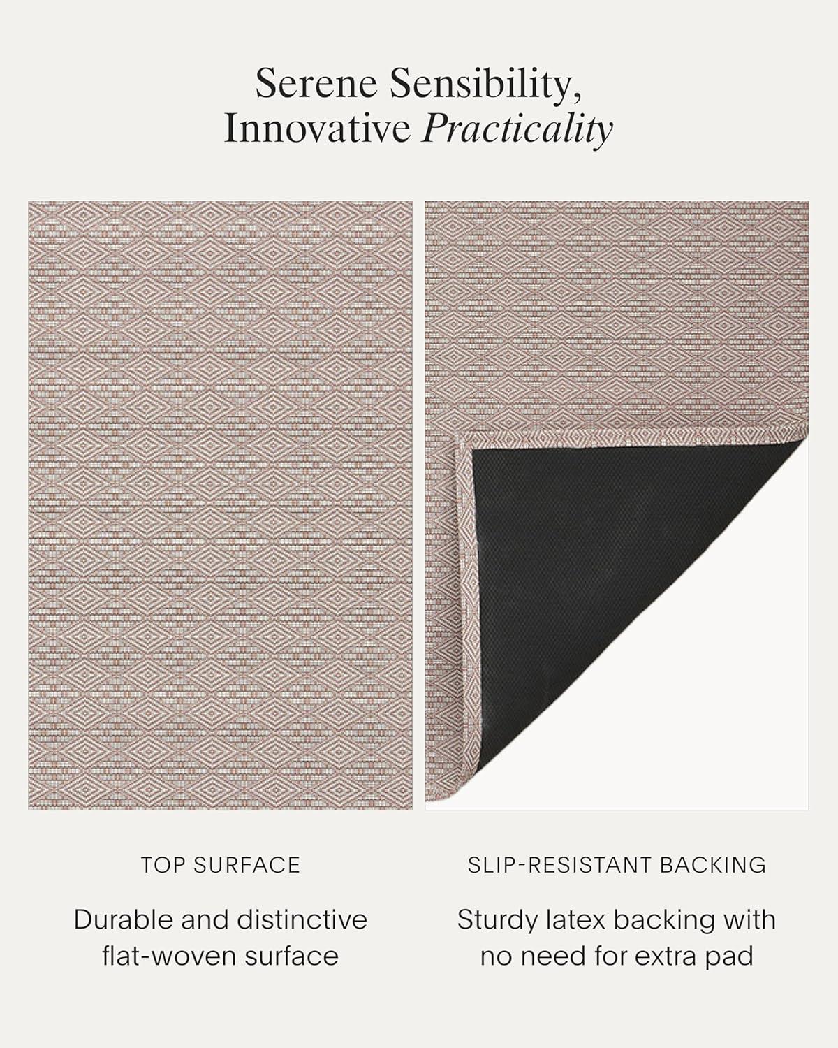 imageChilewich Martha by Martha Stewart Boxwood Rug in Abalone 23 x 36 Easy Care Premium IndoorOutdoor Floor Mat for Entry Kitchen Bath Pool with NonSlip BackingBurnt Coral