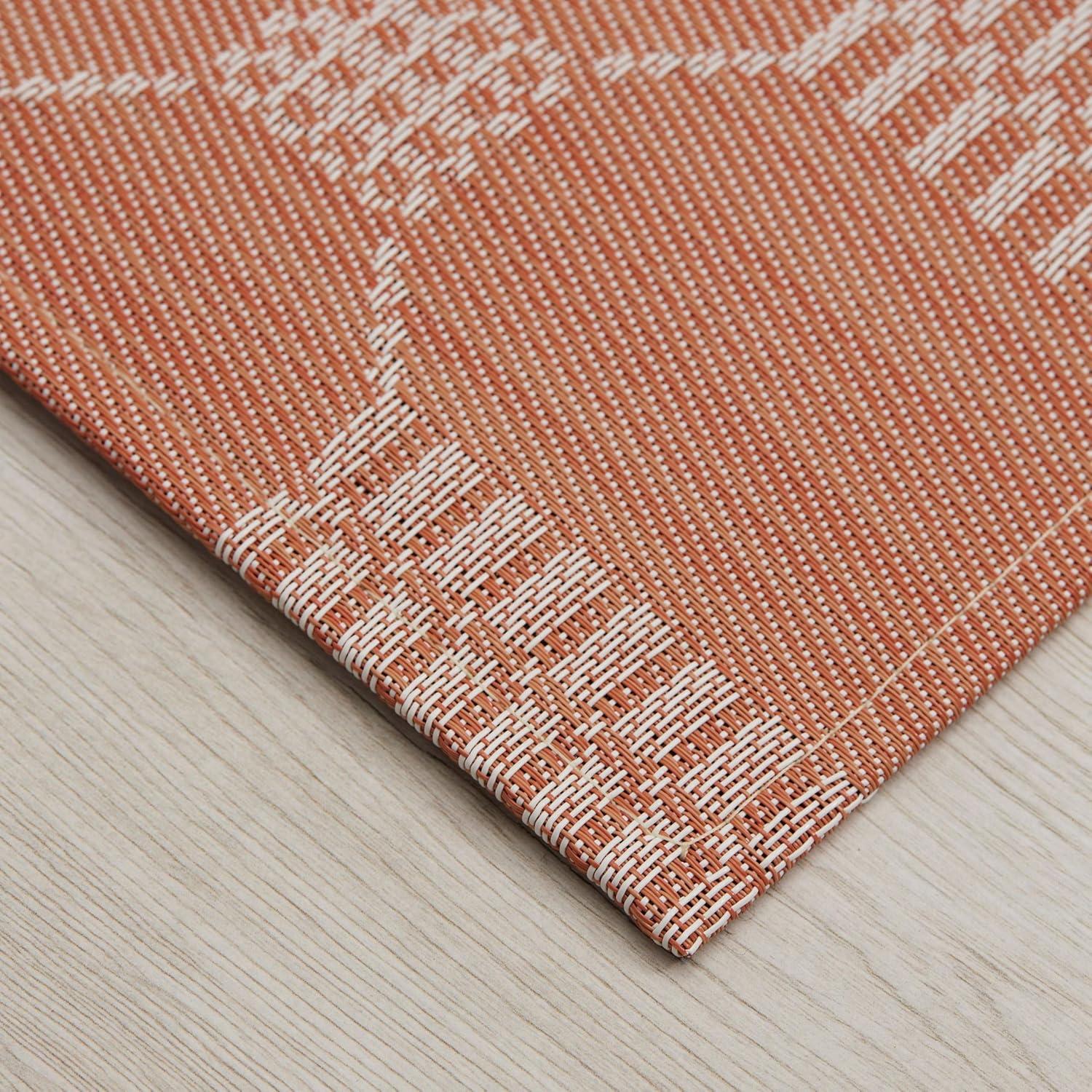 imageChilewich Martha by Martha Stewart Coverlet Rug in Wheat 23x36 Easy Care Premium IndoorOutdoor Floor Mat for Entry Kitchen Bath Pool with NonSlip BackingBurnt Coral