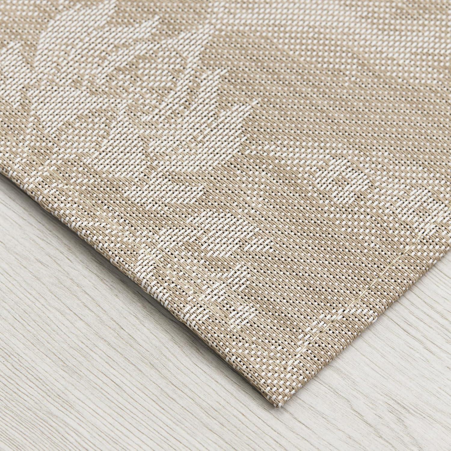 imageChilewich Martha by Martha Stewart Damask Rug in Abalone 23x36 Easy Care Premium IndoorOutdoor Floor Mat for Entry Kitchen Bath Pool with NonSlip BackingFlax