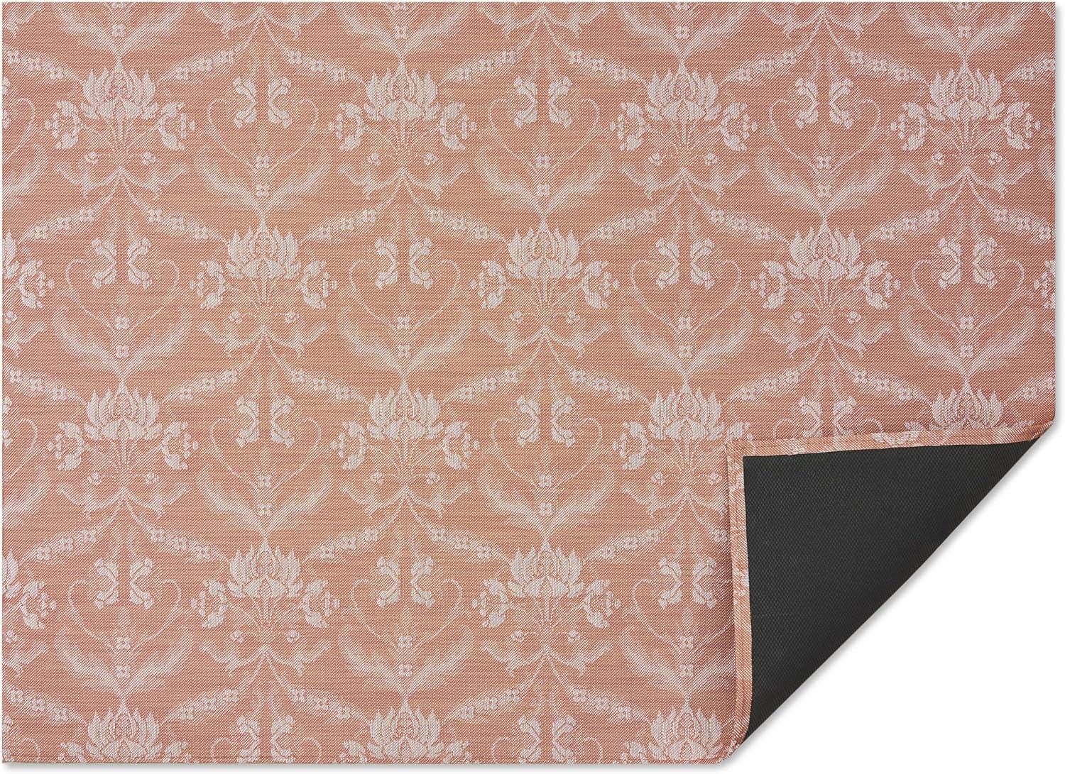 imageChilewich Martha by Martha Stewart Damask Rug in Abalone 23x36 Easy Care Premium IndoorOutdoor Floor Mat for Entry Kitchen Bath Pool with NonSlip BackingBurnt Coral