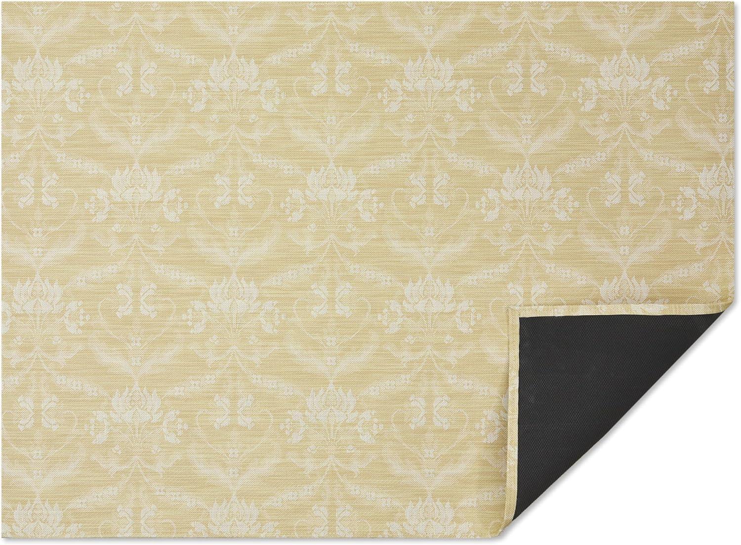 imageChilewich Martha by Martha Stewart Damask Rug in Abalone 23x36 Easy Care Premium IndoorOutdoor Floor Mat for Entry Kitchen Bath Pool with NonSlip BackingWheat