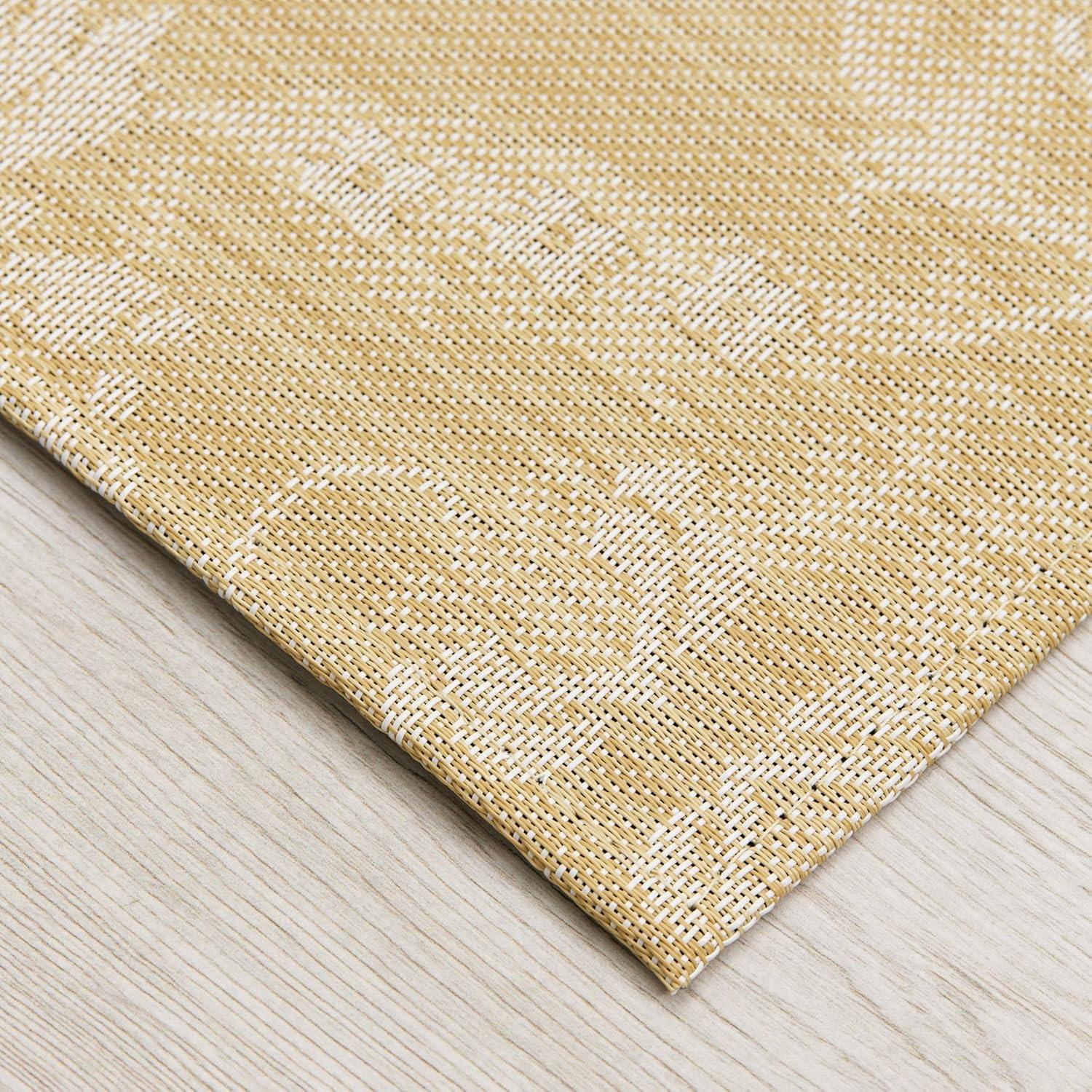imageChilewich Martha by Martha Stewart Damask Rug in Abalone 23x36 Easy Care Premium IndoorOutdoor Floor Mat for Entry Kitchen Bath Pool with NonSlip BackingWheat