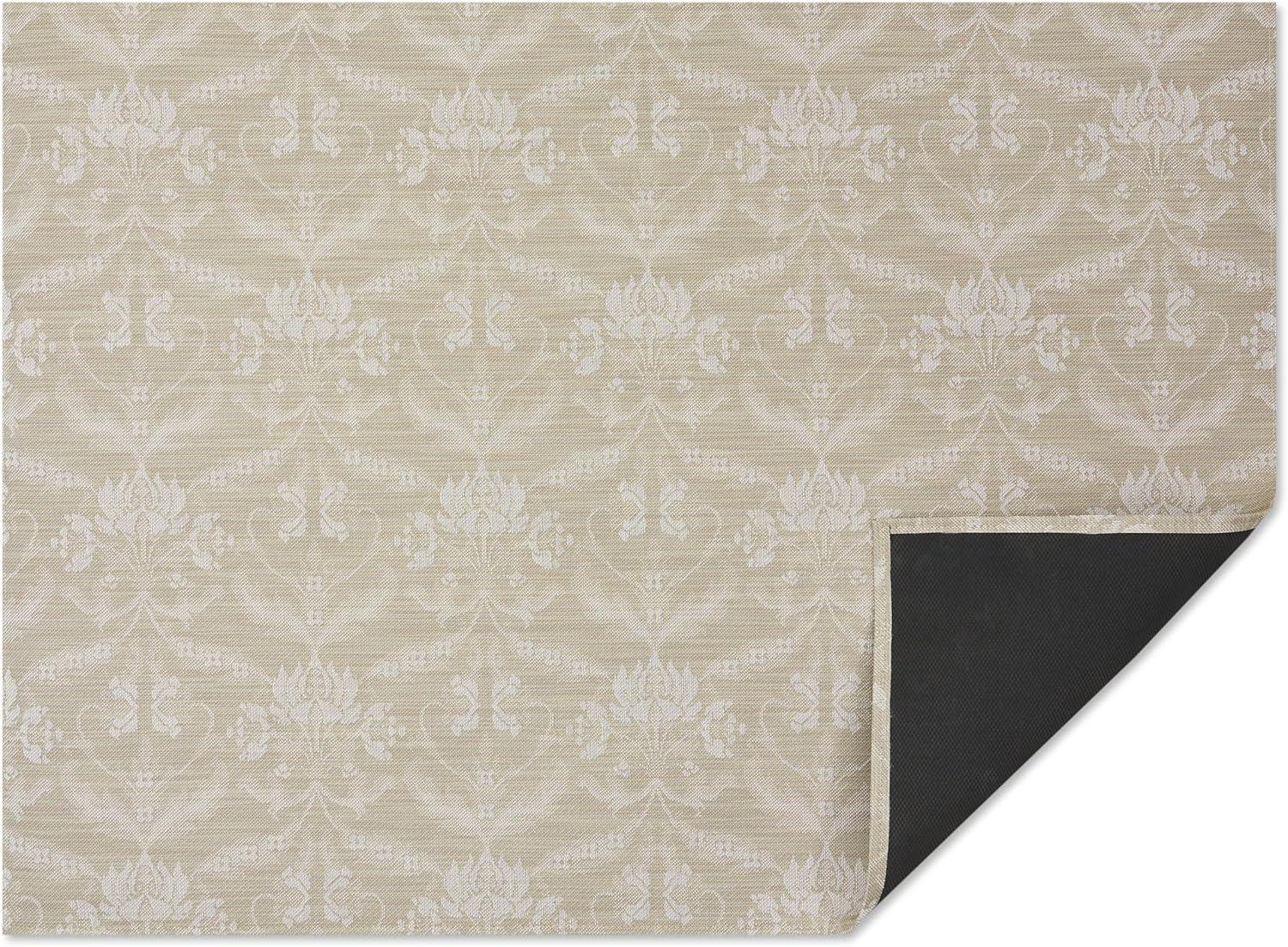 imageChilewich Martha by Martha Stewart Damask Rug in Abalone 23x36 Easy Care Premium IndoorOutdoor Floor Mat for Entry Kitchen Bath Pool with NonSlip BackingFlax