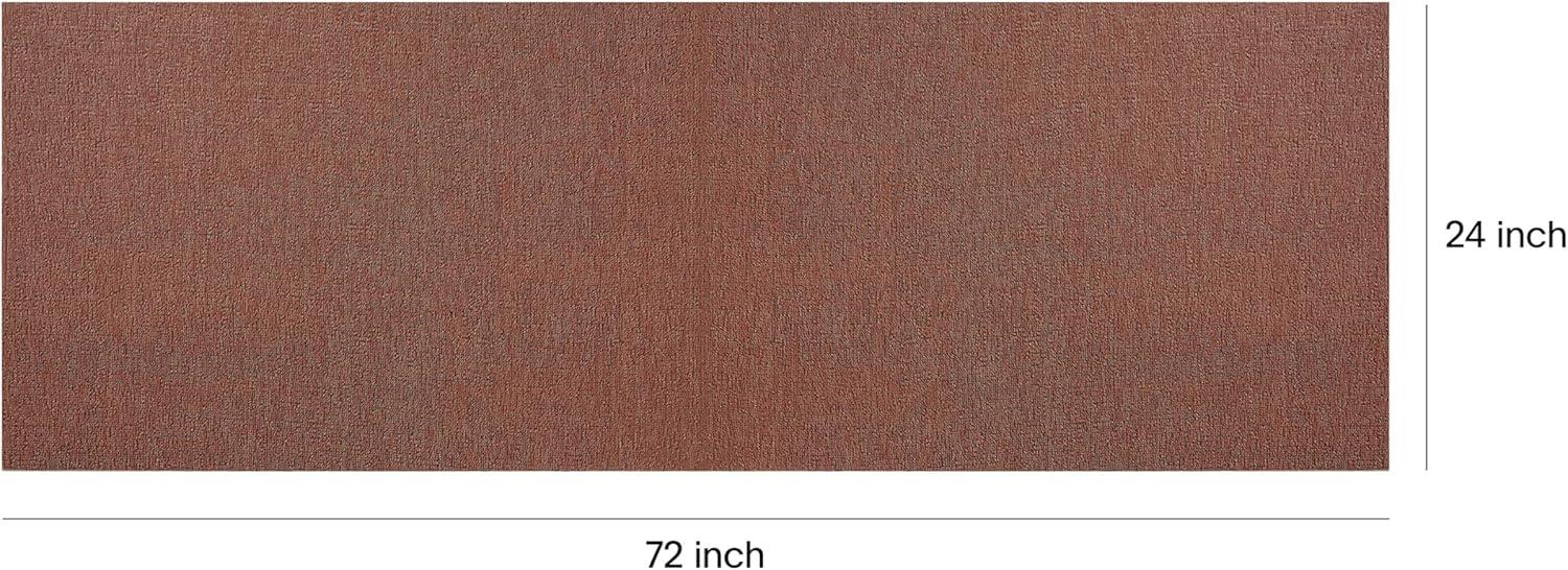 imageChilewich Martha by Martha Stewart Heathered Shag Runner in Flax 2x6 Easy Care Premium IndoorOutdoor Tufted Rug for Entry Kitchen Bath Pool with Weatherproof BackingBurnt Coral