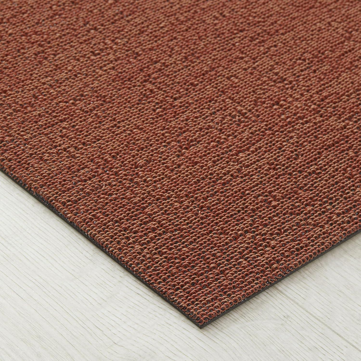 imageChilewich Martha by Martha Stewart Heathered Shag Runner in Flax 2x6 Easy Care Premium IndoorOutdoor Tufted Rug for Entry Kitchen Bath Pool with Weatherproof BackingBurnt Coral