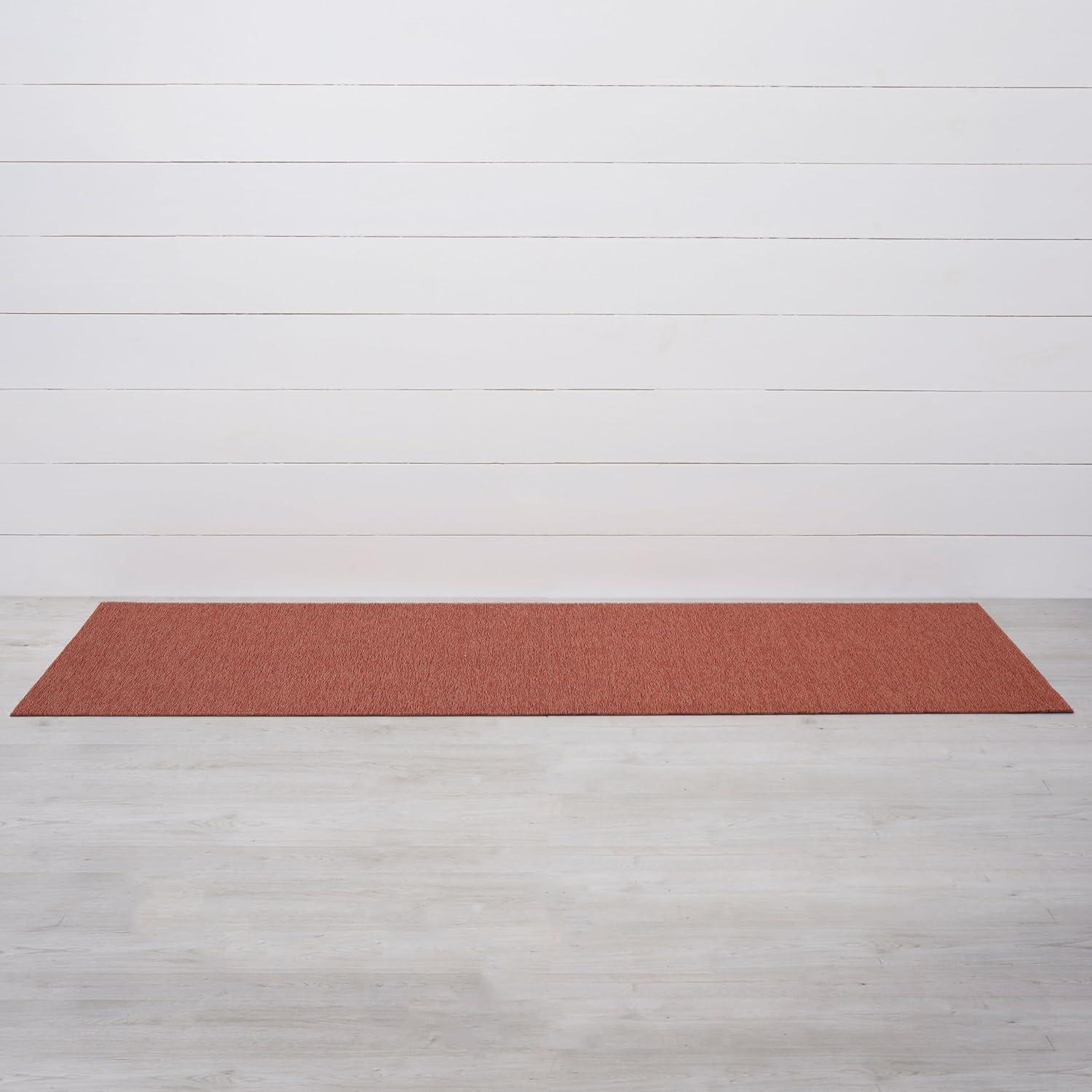 imageChilewich Martha by Martha Stewart Heathered Shag Runner in Flax 2x6 Easy Care Premium IndoorOutdoor Tufted Rug for Entry Kitchen Bath Pool with Weatherproof BackingBurnt Coral